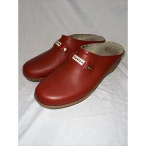 Hunter Red Rubber Clogs Women’s US 10 Slip On Garden Shoes